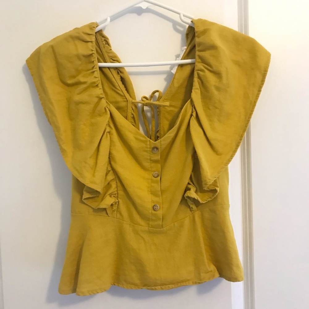 Mustard Yellow Peplum summer top